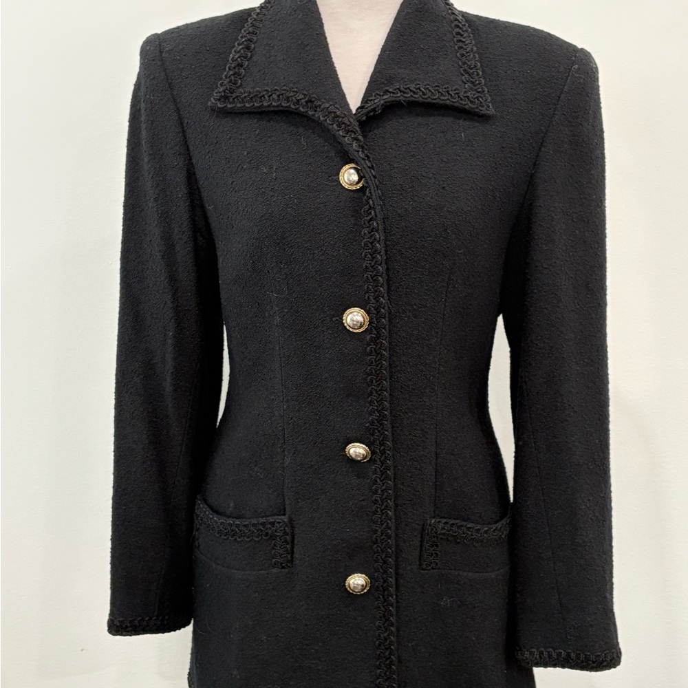 Vintage Ports International Black Tweed Blazer – Size 8